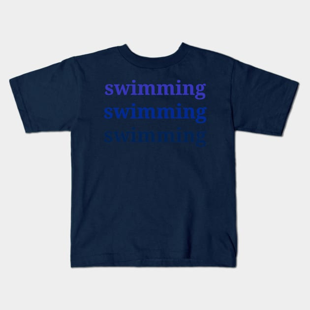 Swimming instructor, swimming learning, swim teacher, fading blue v2 Kids T-Shirt by H2Ovib3s